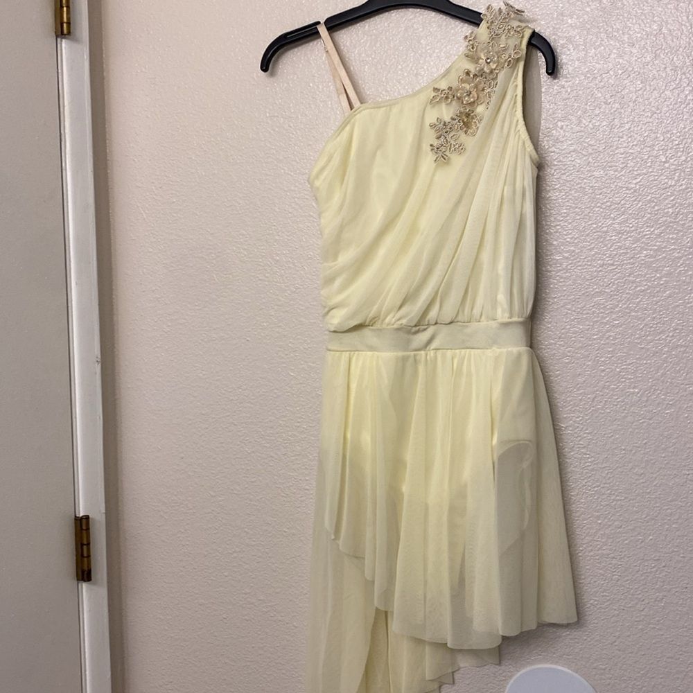 Weissman Clarity 12294 Ivory Asymmetrical Contemporary Dance Costume MA Adult - Picture 3 of 11